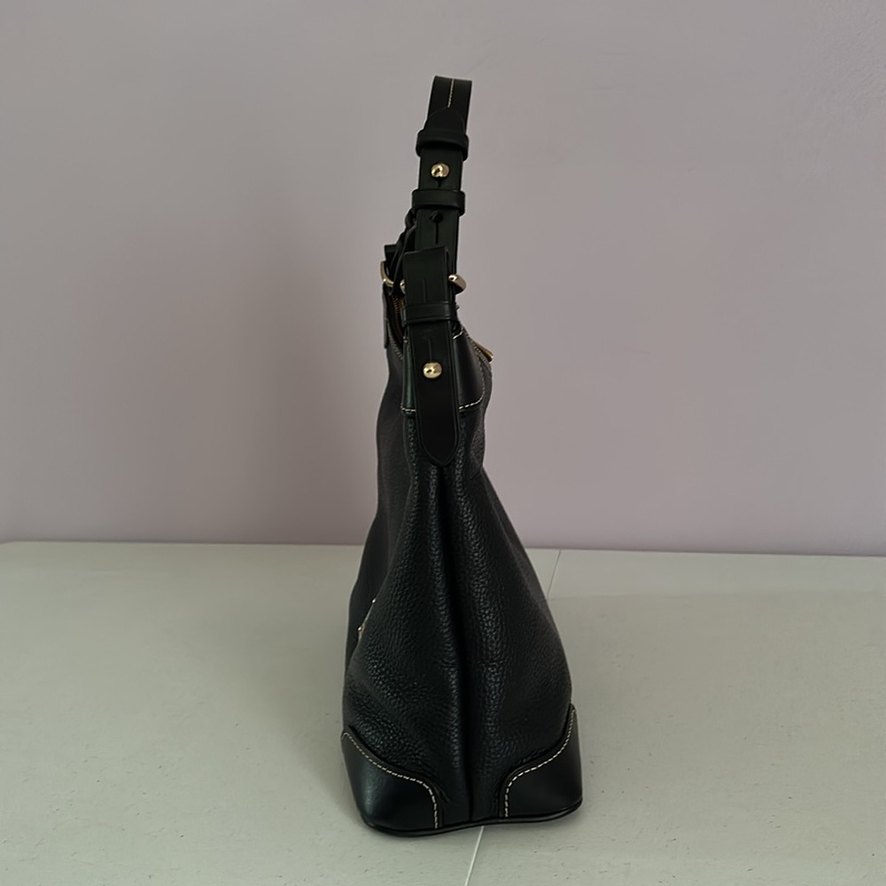 Dooney & Bourke Black Pebbled Leather Hobo Bag - Picture 4 of 16